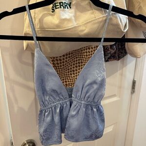 Light Blue Floral Camisole Top